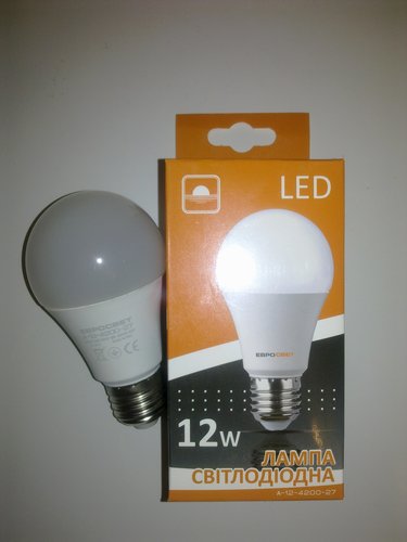 LED лампа 12Вт 1200Лм 4000К "Евросвет" Е27 - аналог лампи розжарювання 120Вт!